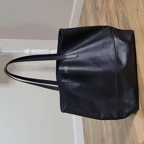 J. Crew Bags J Crew Black Leather Dual Handle Tote Poshmark